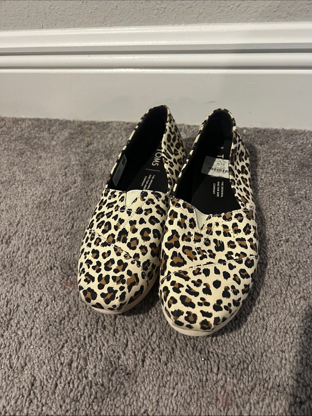 TOMS Leopard-Print Canvas Slip-Ons in Black, Tan, Cream